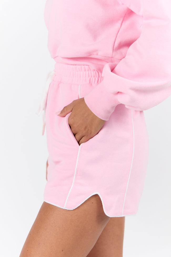 Baseline Pink Piped Lounge Shorts FINAL SALE Product Image
