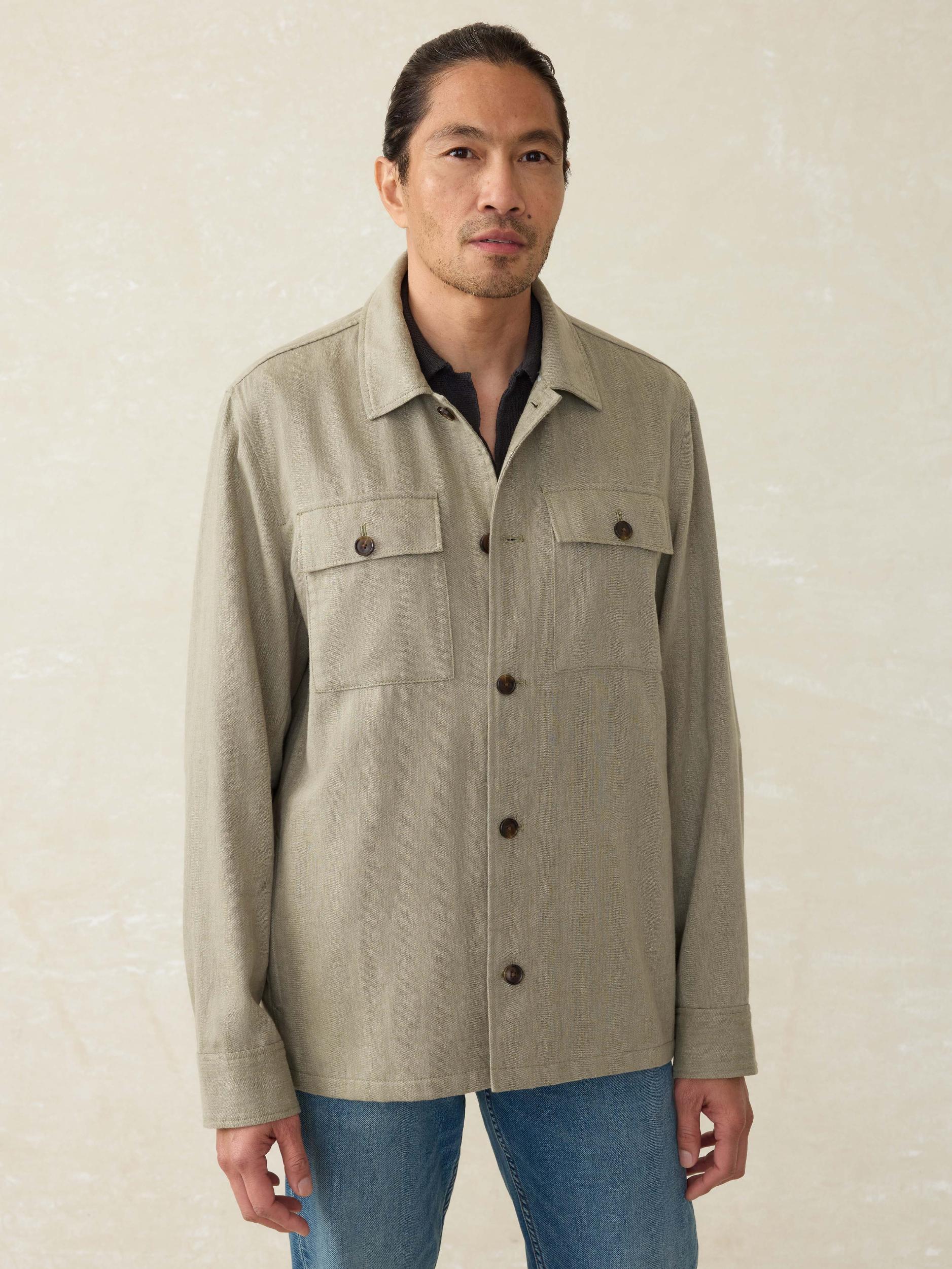 Movement™ Linen Shirt Jacket - Sage Cliff Male Product Image