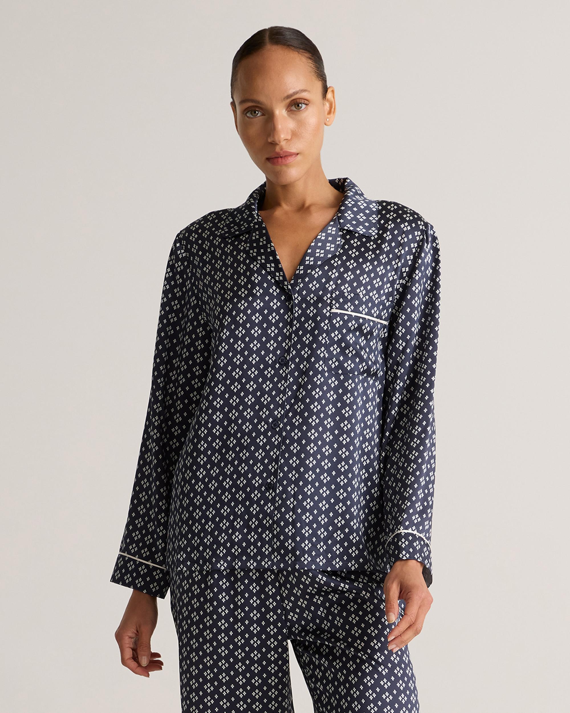 Quince | Women's Satin Pajama Long Sleeve Top Mulberry Silk Product Image