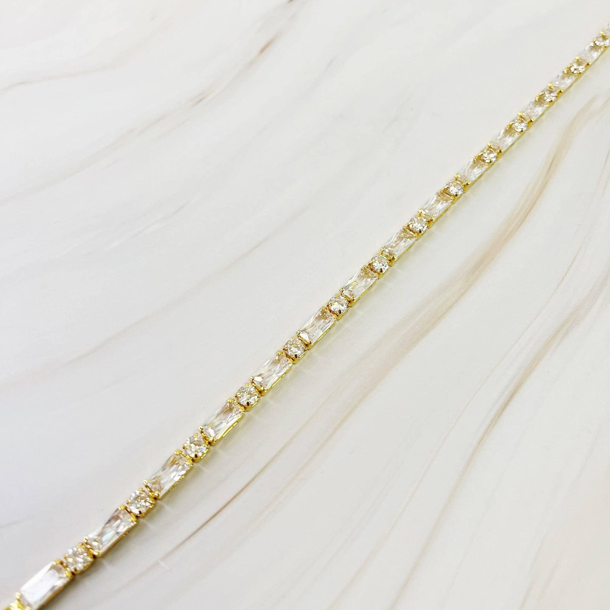 Mixed Shape Sparkle Tennis Necklace Product Image