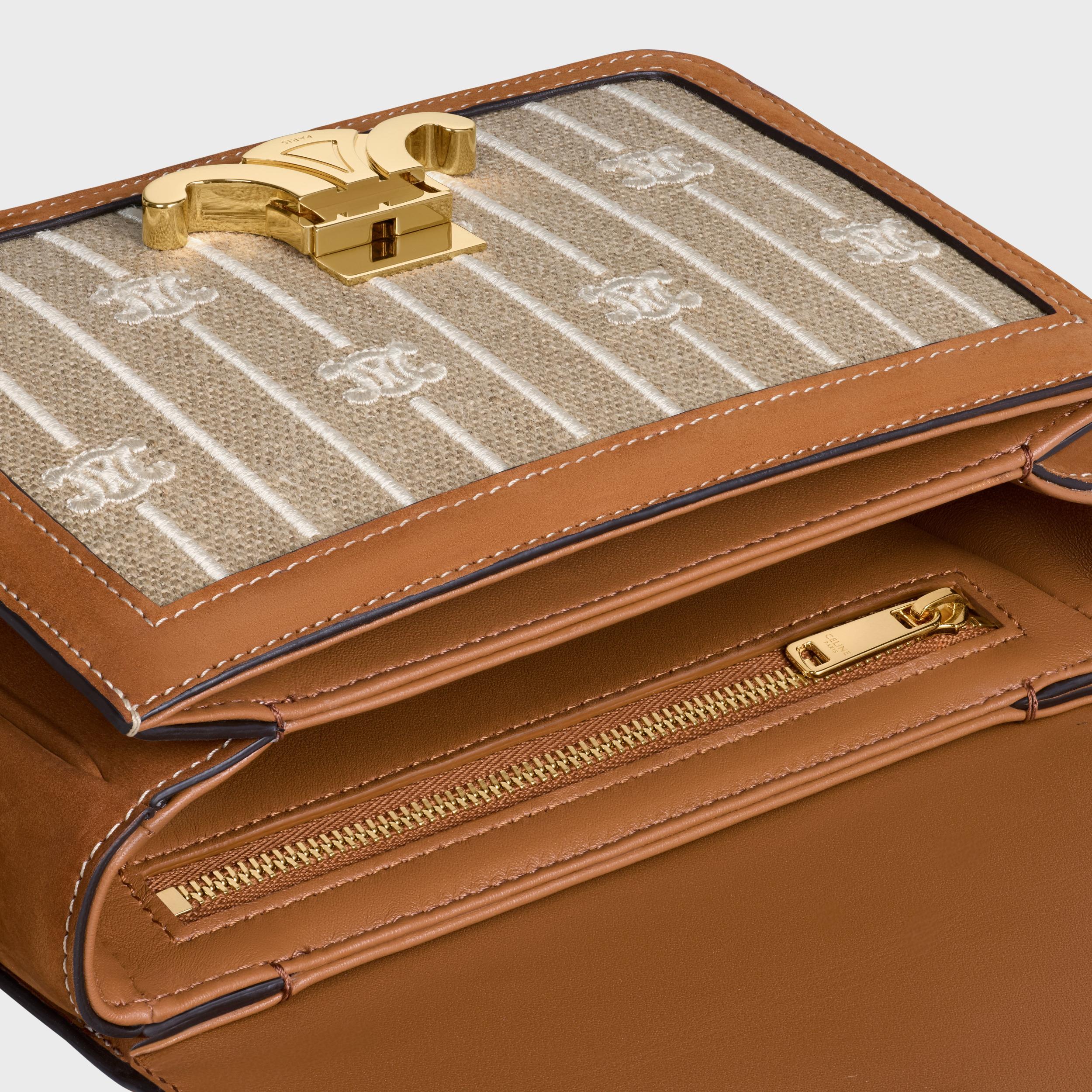 TEEN TRIOMPHE BAG IN TEXTILE WITH TRIOMPHE ALL OVER AND CALFSKIN Product Image