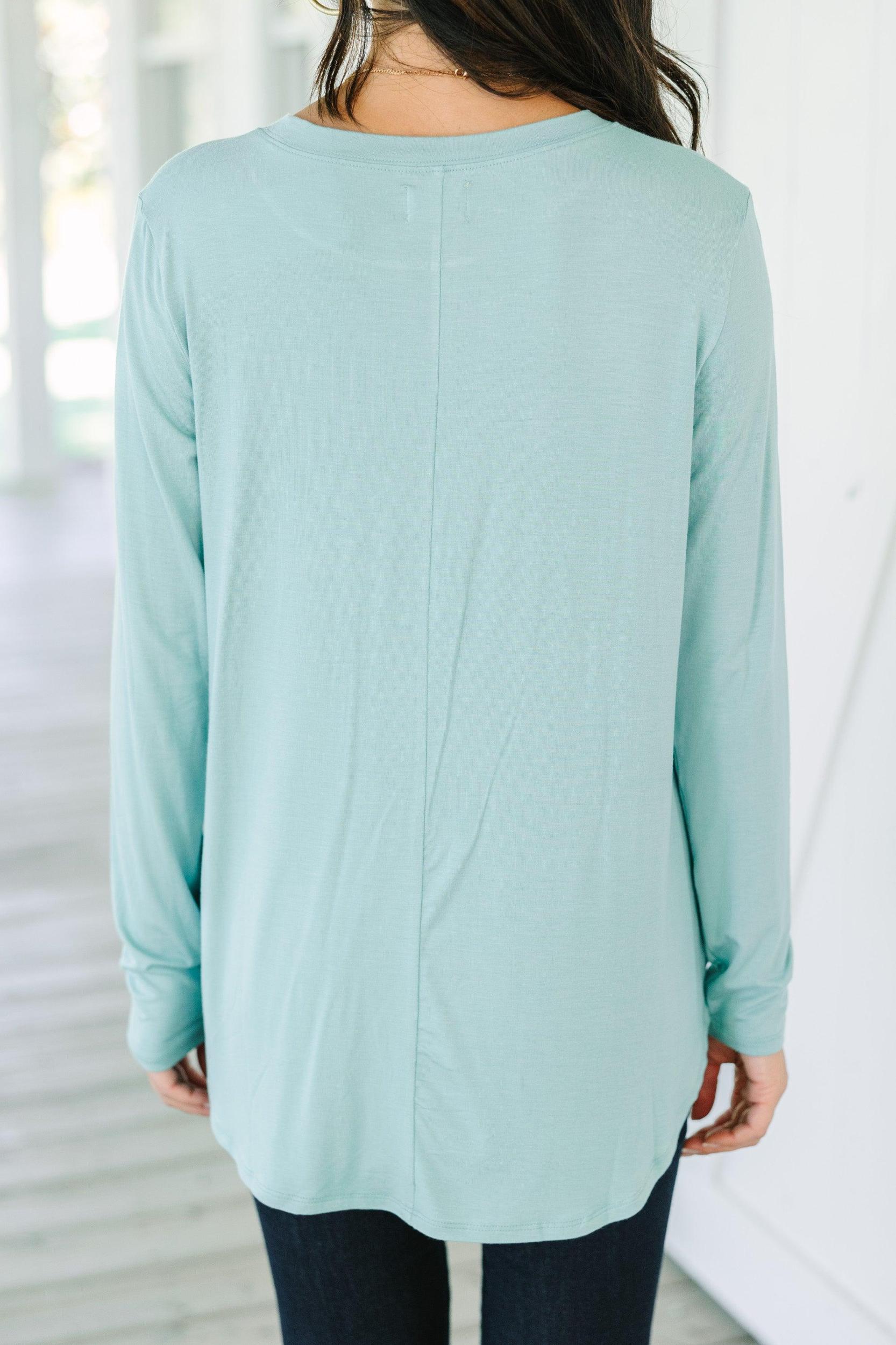Won't Let You Down Light Sage Green Classic Top Female Product Image