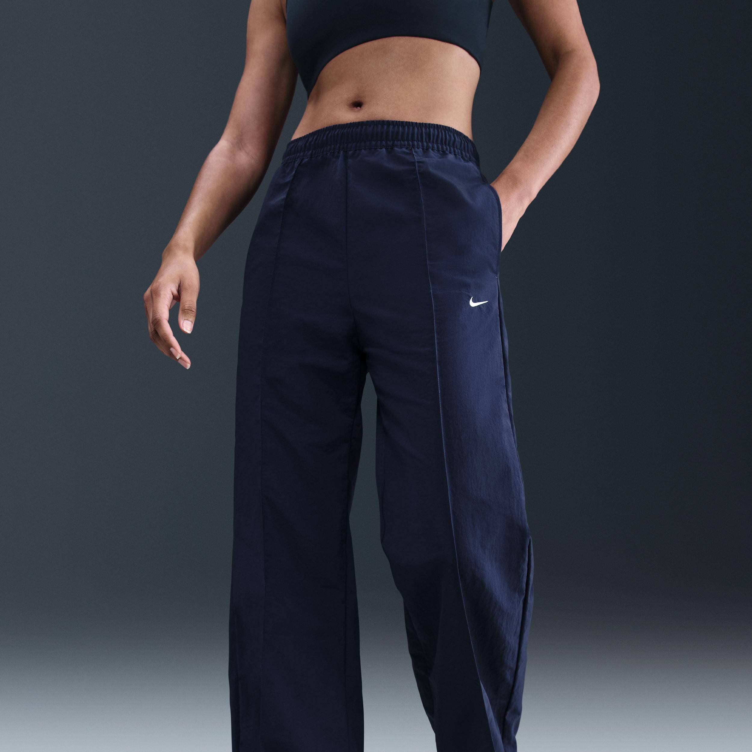 Womens Nike Sportswear Everything Wovens Mid-Rise Open-Hem Pants | FQ3588-410 Product Image
