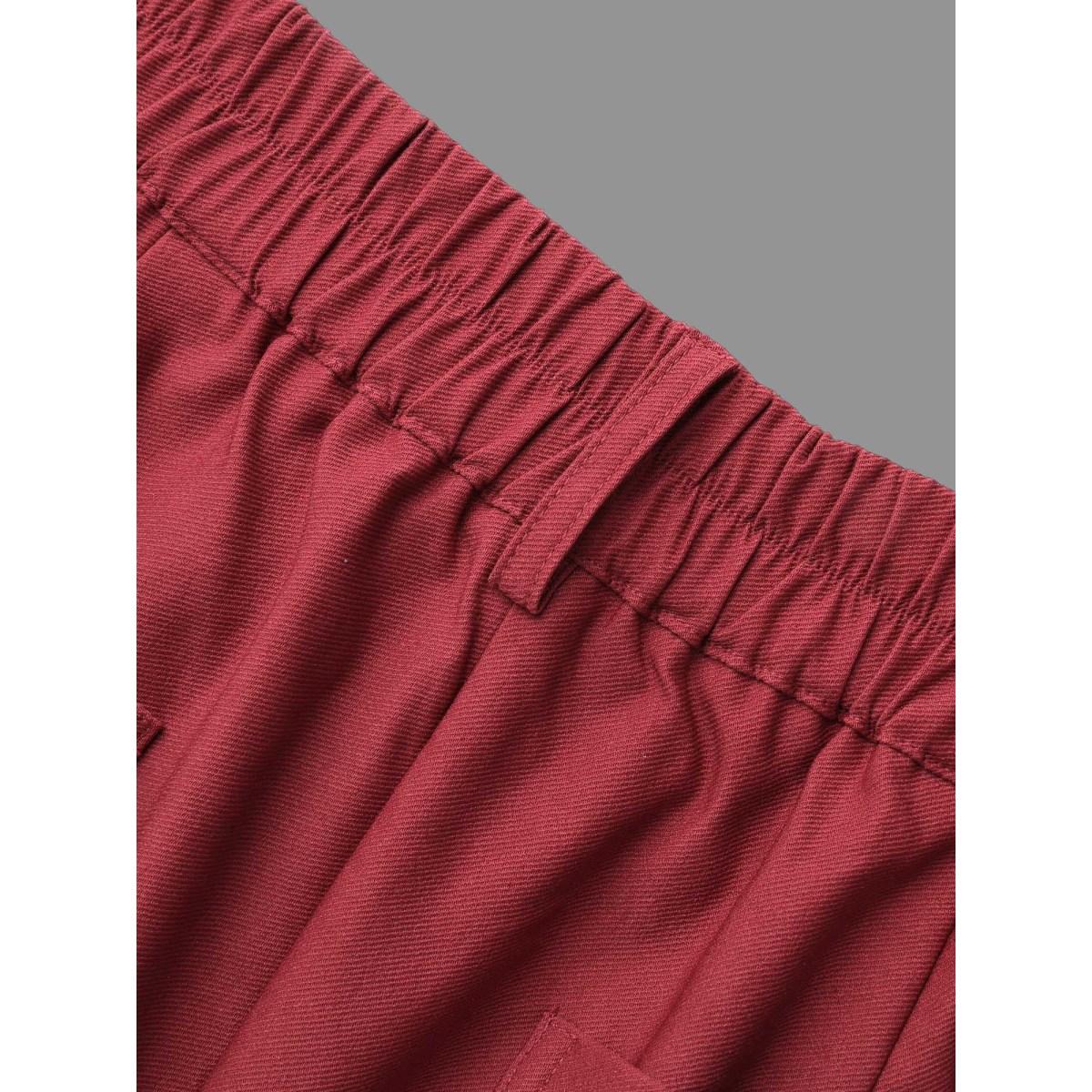 Plus Size Holiday Stretchy Flared Pants Women Scarlet Formal Bootcut Mid Rise Party Pants BloomChic 22-24/3X Product Image