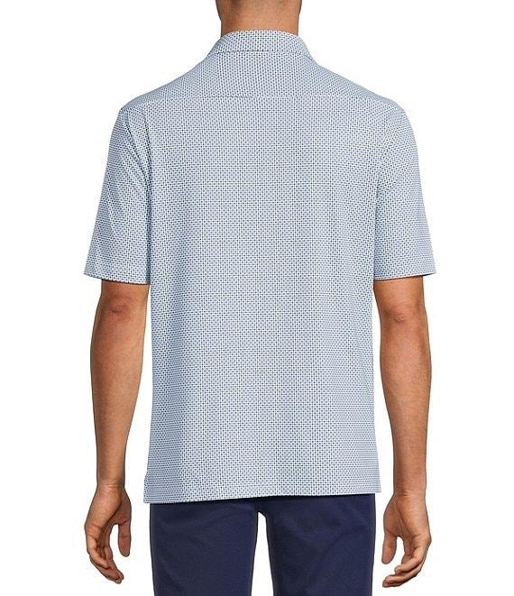 Hart Schaffner Marx Luxury Performance Short Sleeve Geometric Print Coat Front Shirt Product Image