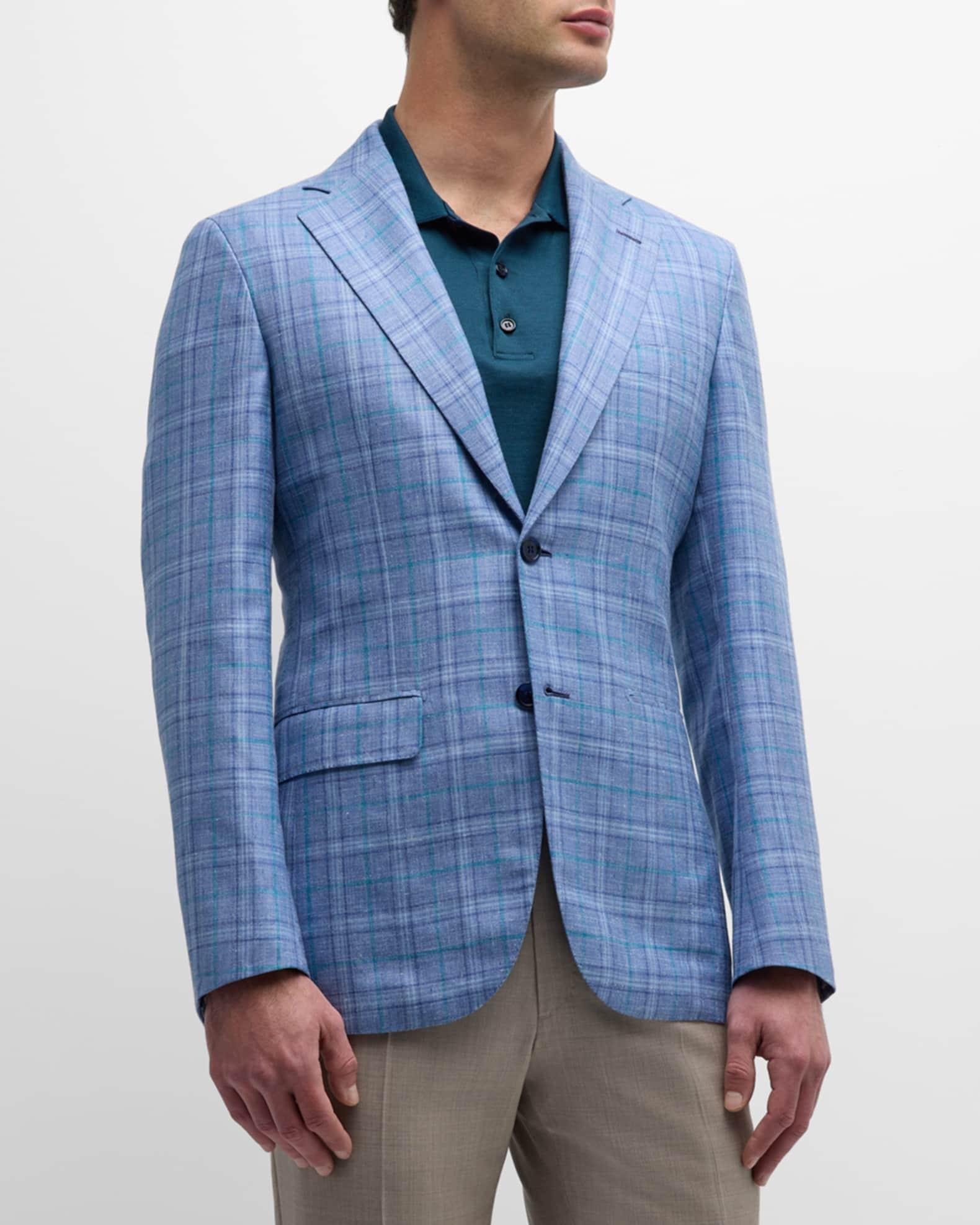 Men's Cashmere-Blend Plaid Sport Coat Product Image