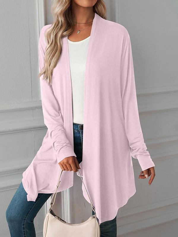 Long Sleeves Loose Solid Color Statement Collar Outerwear Product Image
