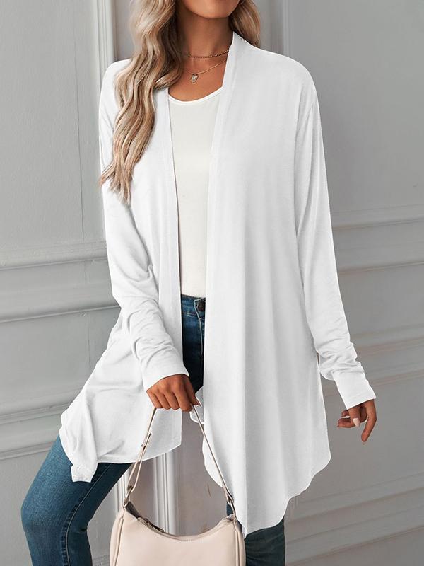 Long Sleeves Loose Solid Color Statement Collar Outerwear Product Image