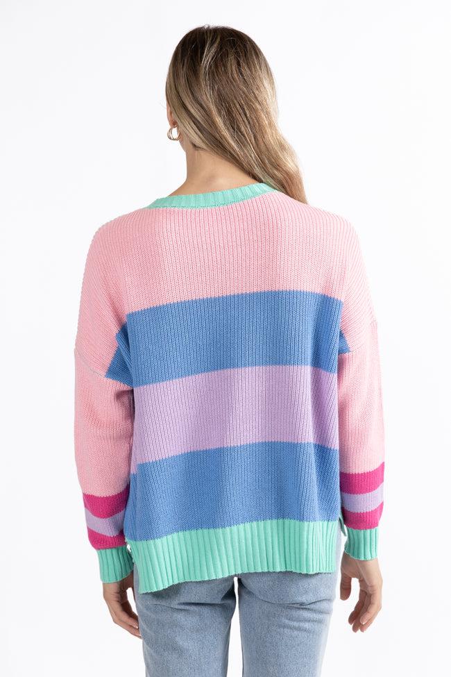 Break The Ice Multi Color Oversized Stripe Sweater FINAL SALE Product Image