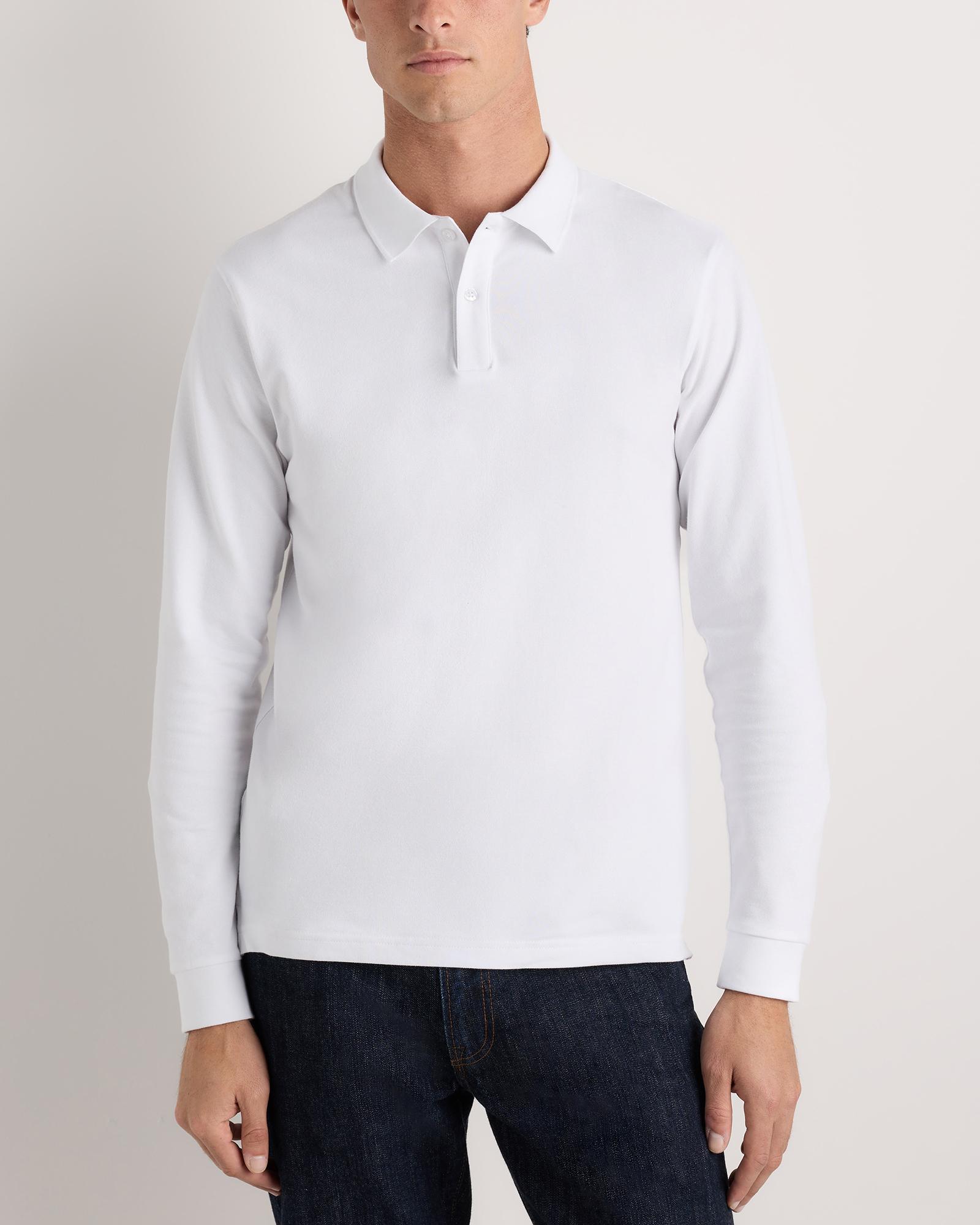 Quince | Men's Long Sleeve Pique Polo Size XL, Organic Cotton Product Image