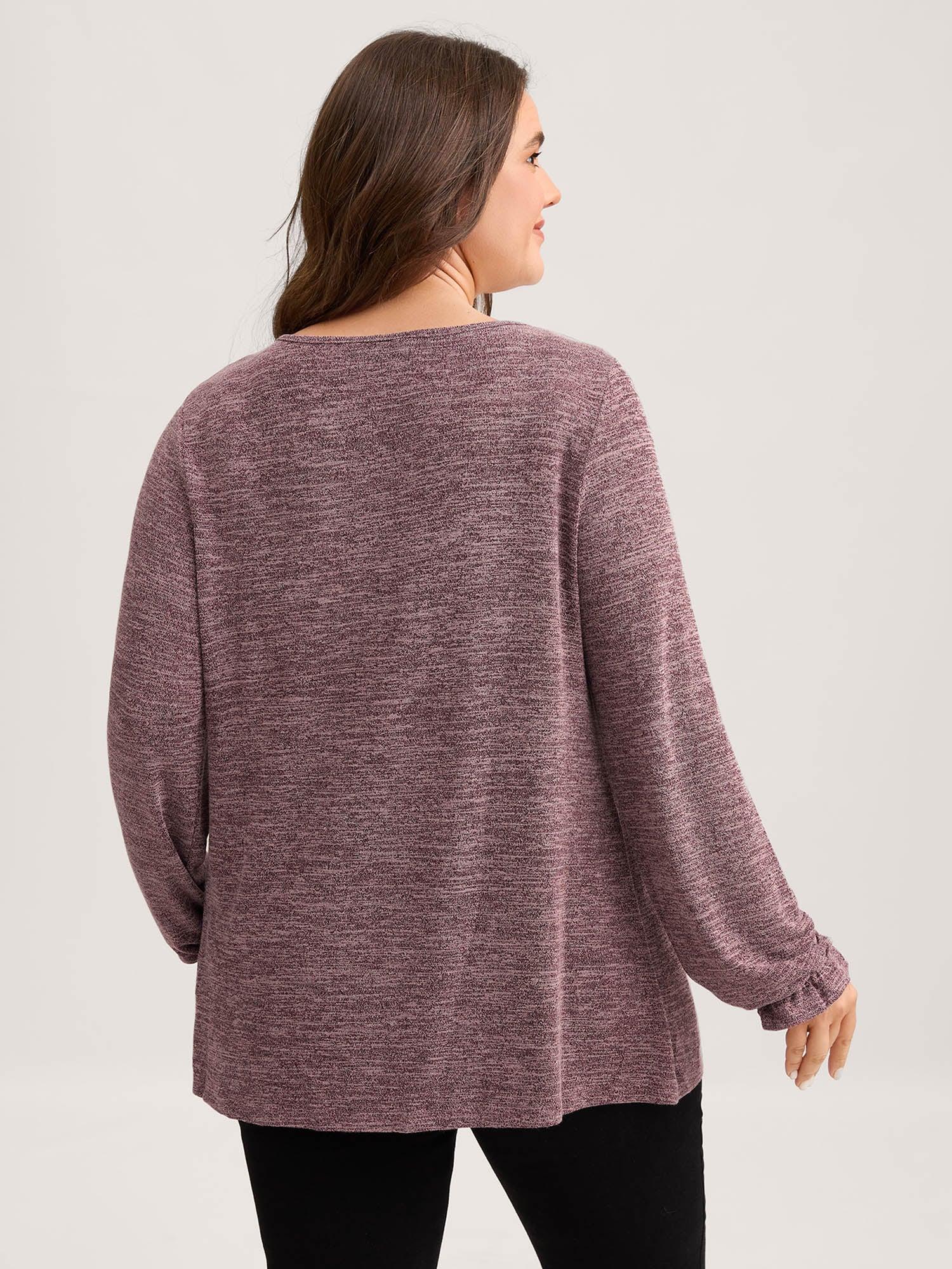 Plus Size Supersoft Heart Motif Tie-Dye Stretchy T-Shirt Lightpink Women Playful Non Round Neck Casual T-shirts BloomChic 10/M Product Image