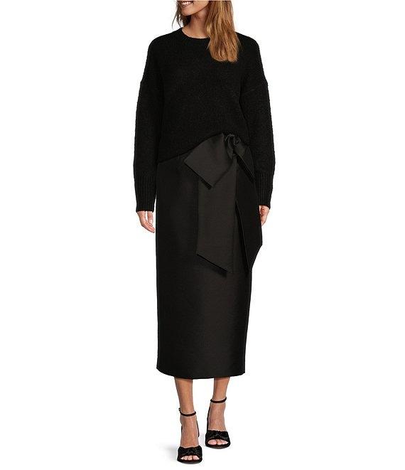 Antonio Melani Maleah Mikado Bow Detail Midi A-Line Skirt Product Image