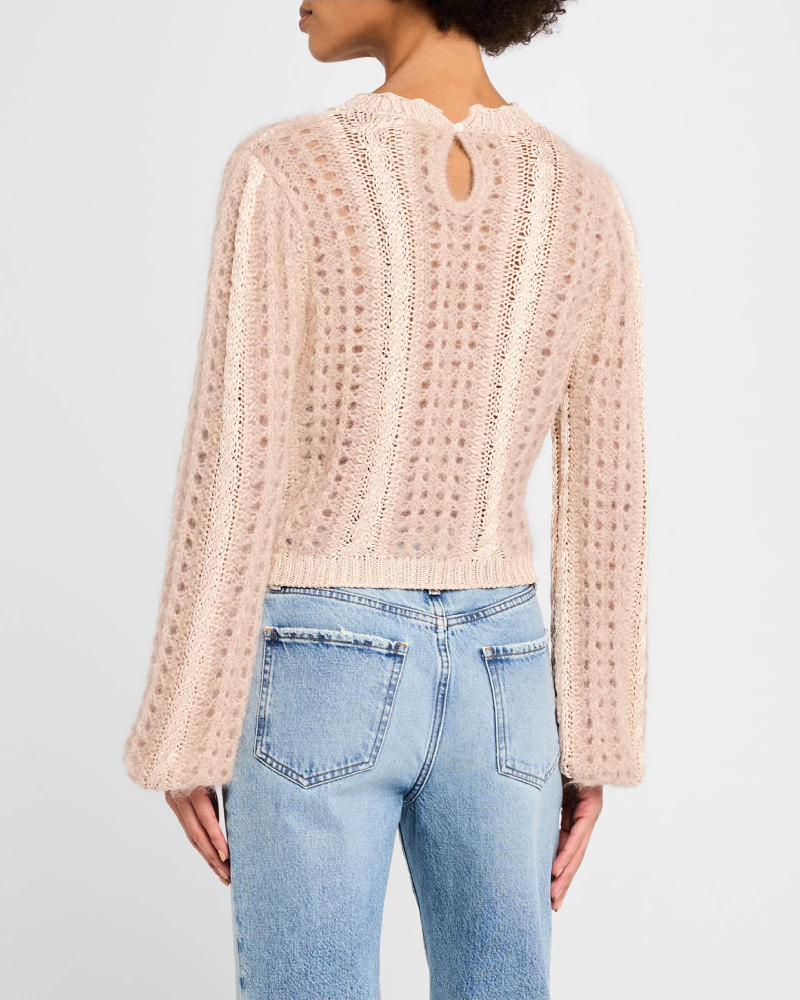 Femme Cable Mix Crewneck Sweater  Product Image