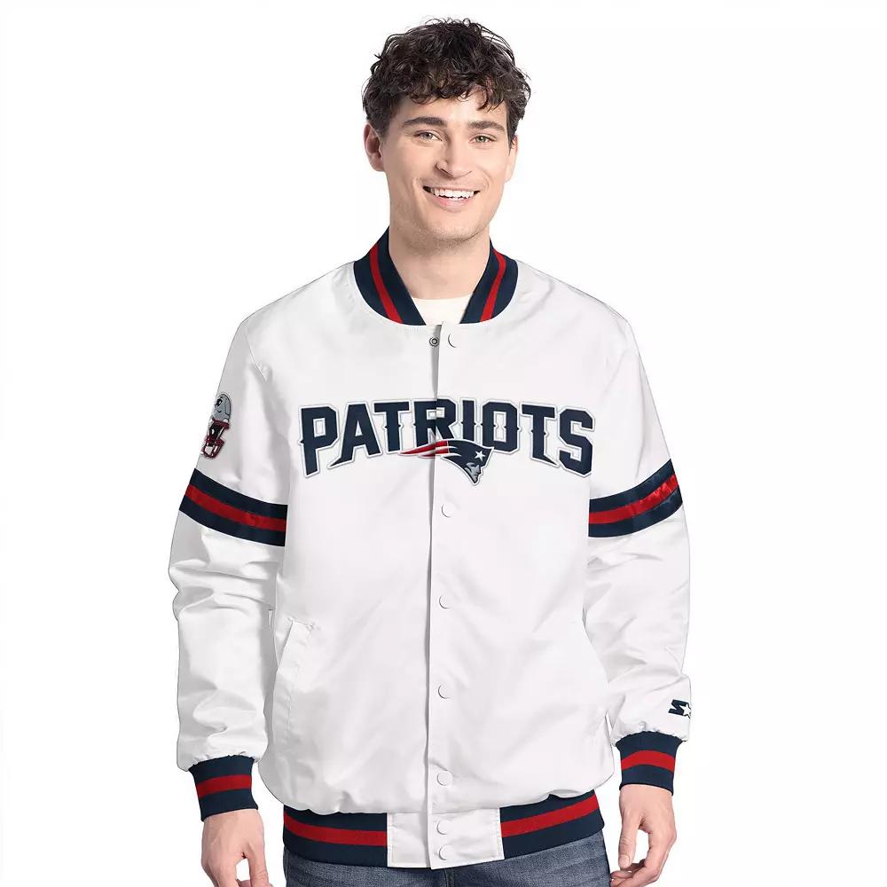 Men's Starter White New England Patriots Scout Full-Snap Varsity Jacket,  Product Image