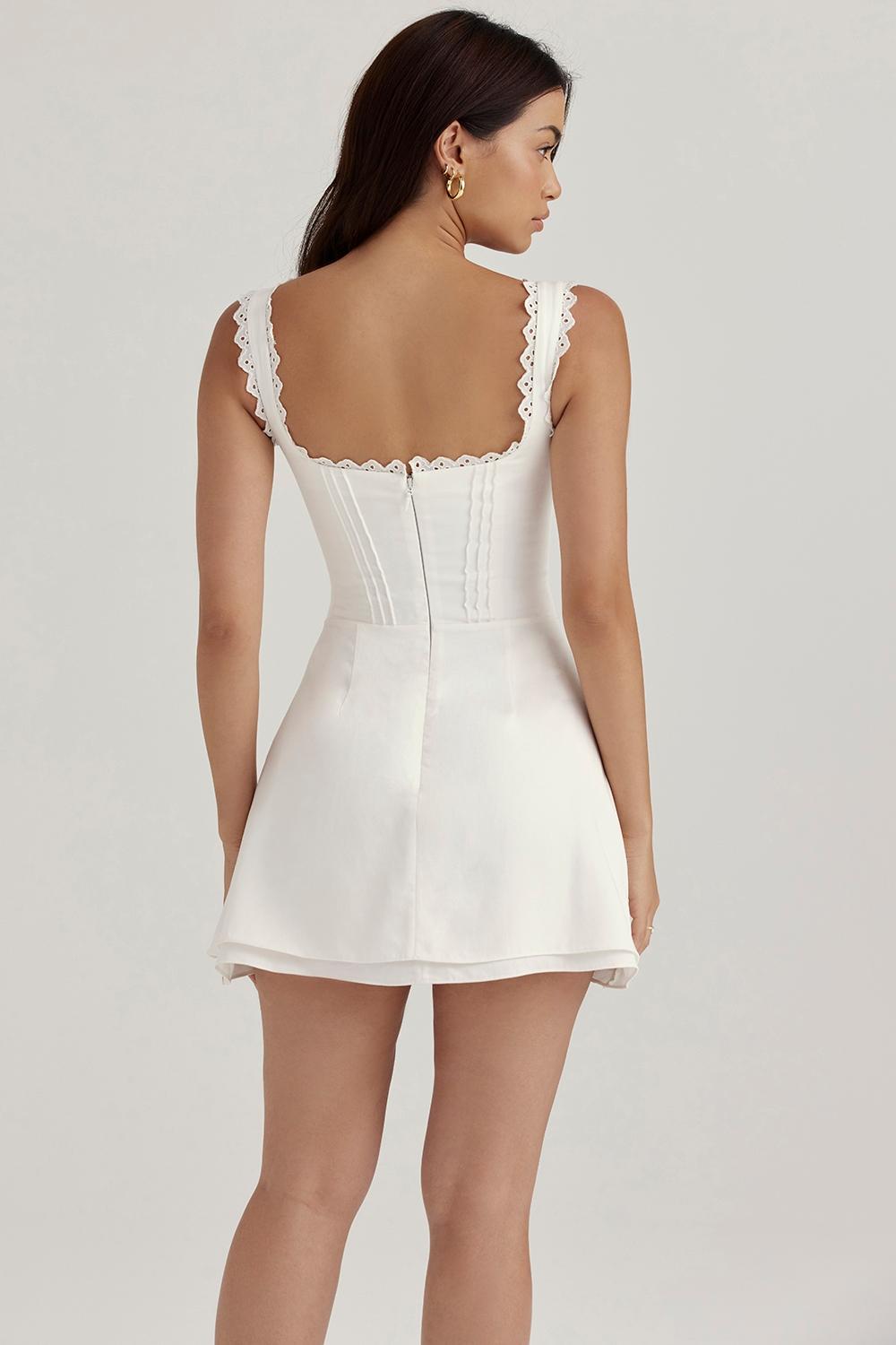 Tilly  white pin tuck mini dress Product Image