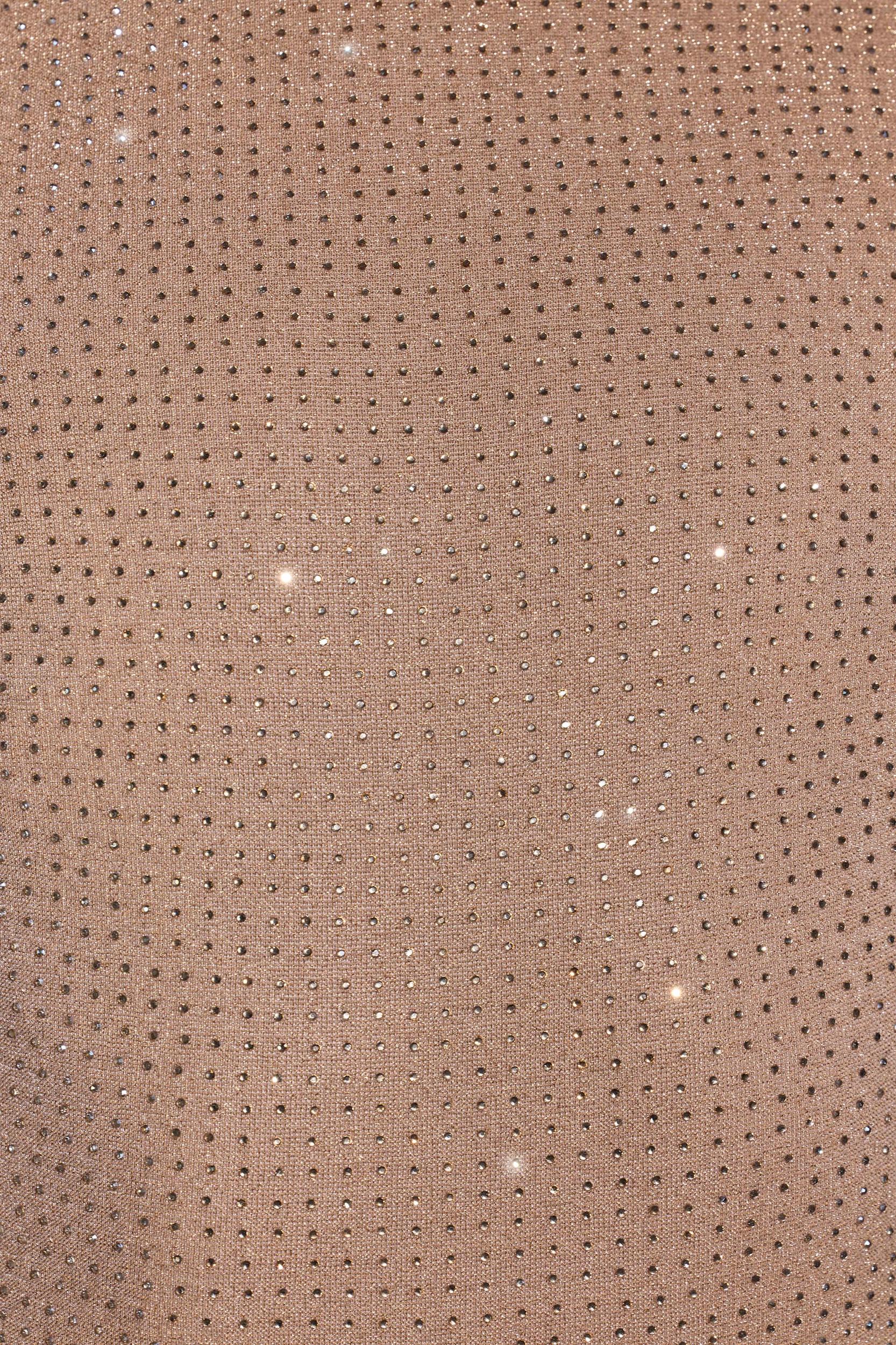 Embellished Long Sleeve Evening Gown in Gold Product Image