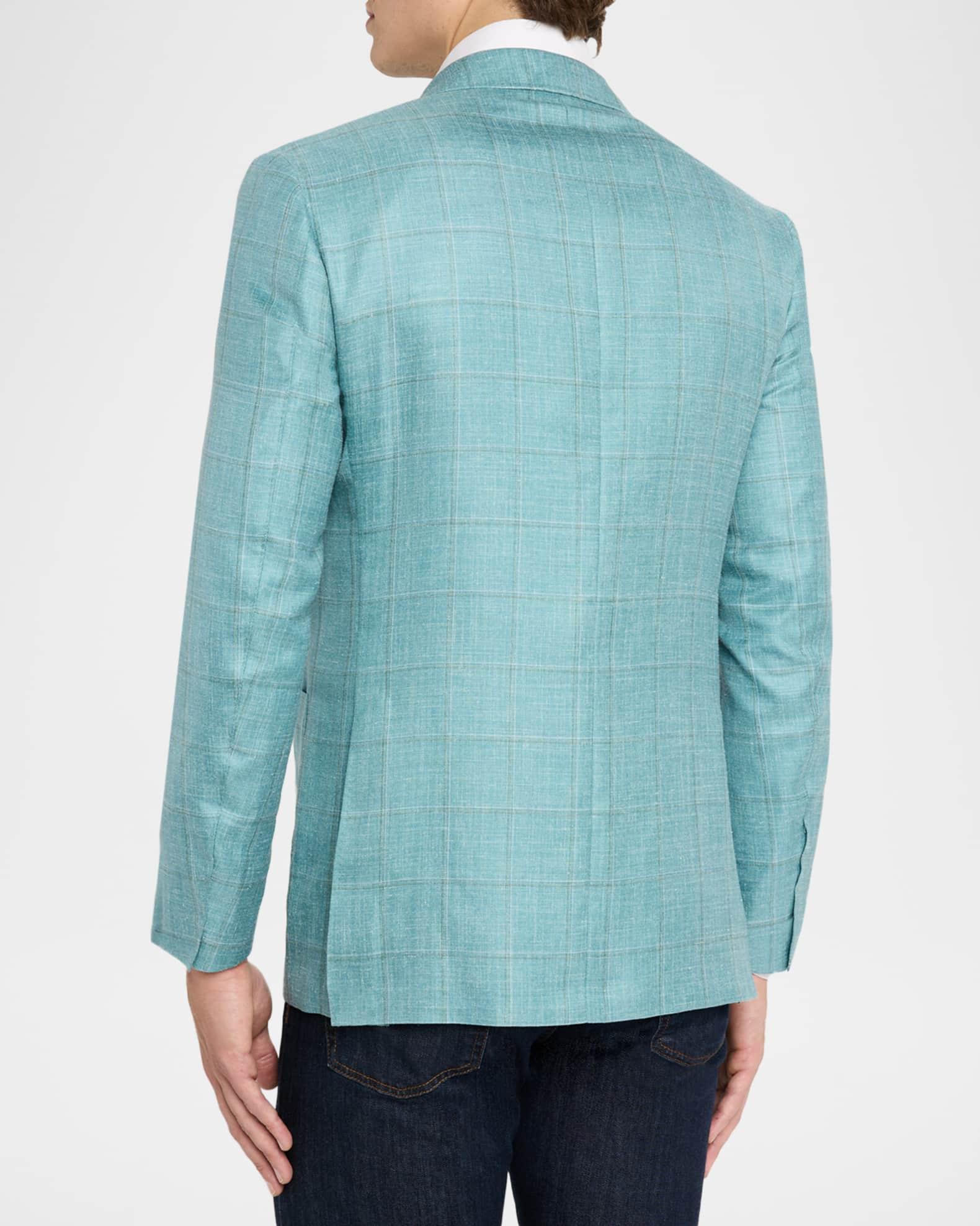 Men's Cashmere, Silk and Linen Windowpane Sport Coat Product Image