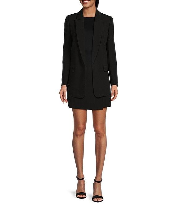 Gianni Bini Belle Stretch Suiting Coordinating Mini Faux Wrap Skirt Product Image