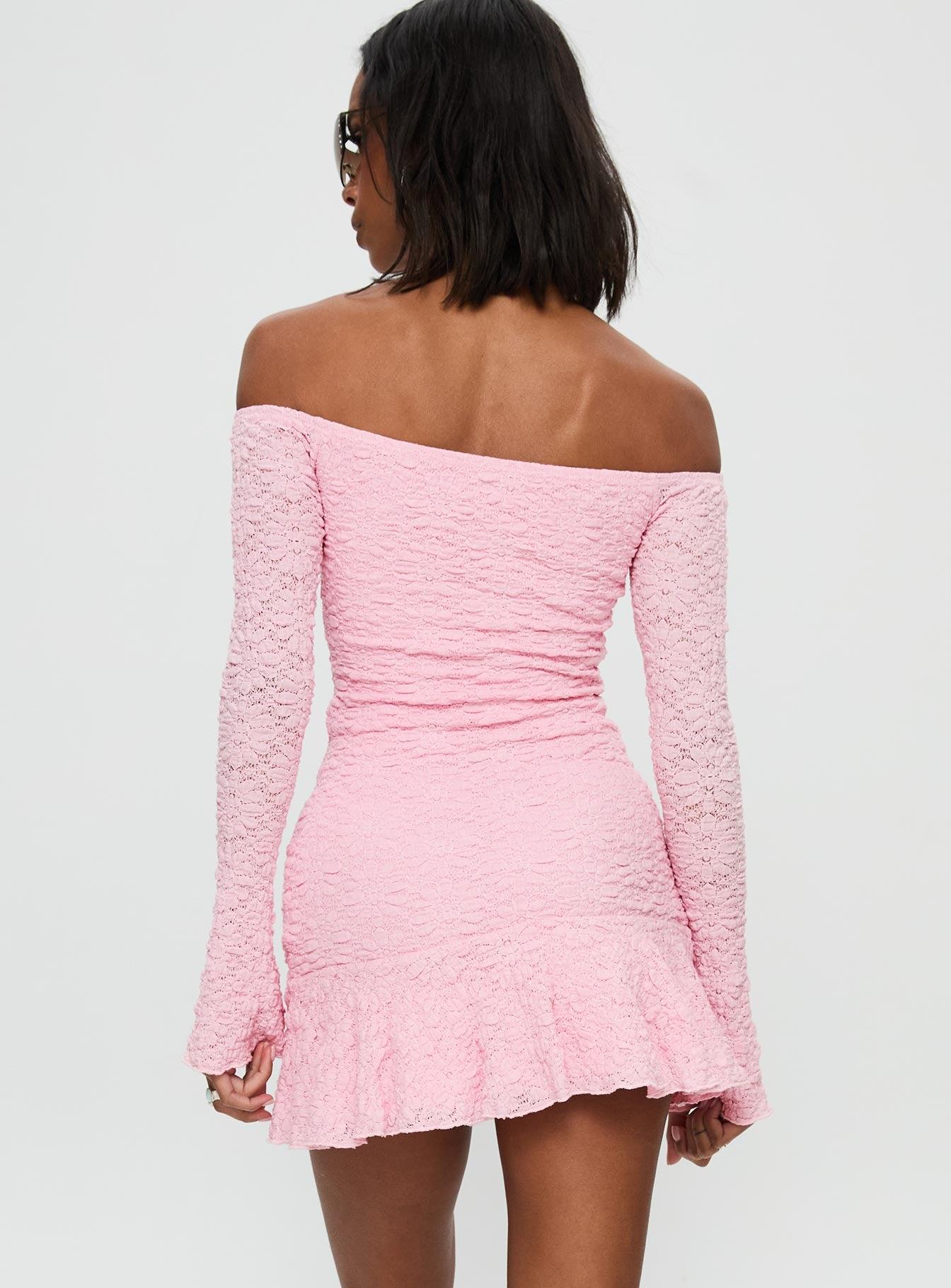 Vancesca Long Sleeve Mini Dress Pink Product Image