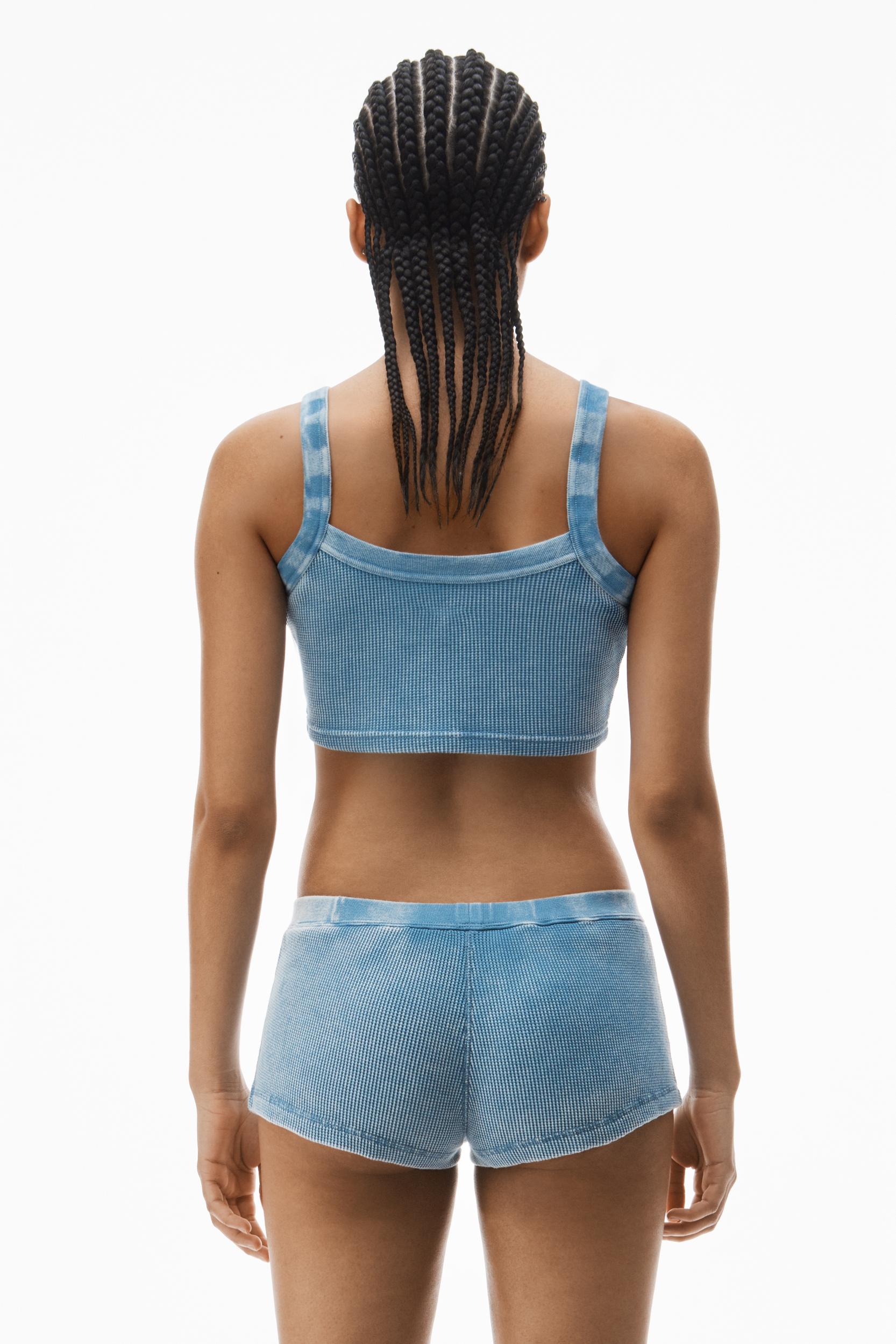 Cropped Camisole In Waffle-knit Cotton Stretch Product Image