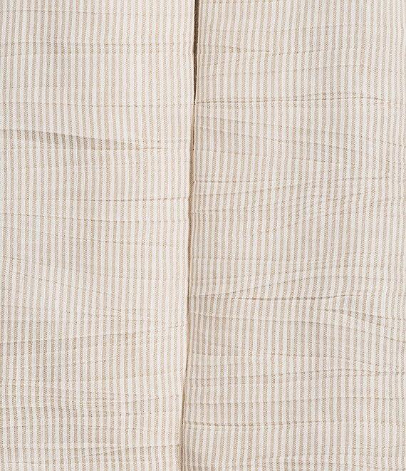 Eileen Fisher Petite Size Organic Linen Blend Striped Sheen High Waisted Wide Leg Trousers Product Image