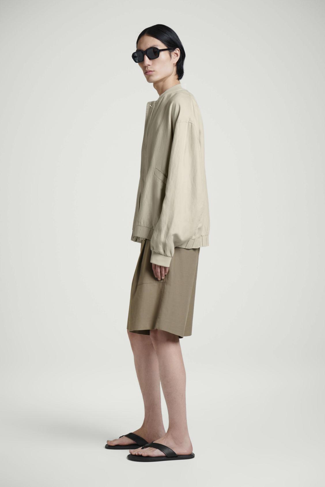 LINEN BOMBER JACKET Product Image
