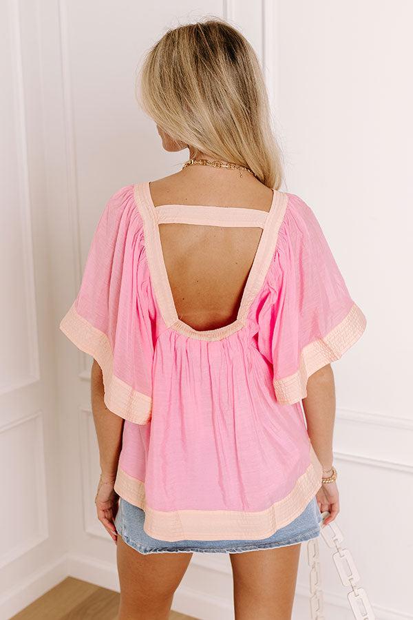 Blissful Smile Babydoll Top in Pink Product Image
