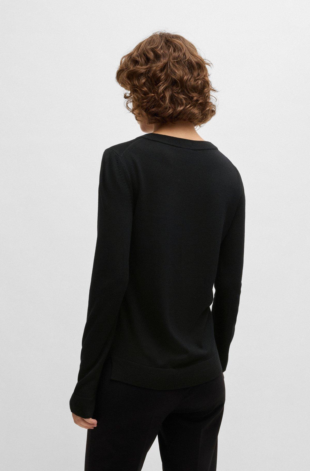 Crew-neck sweater in merino wool Product Image