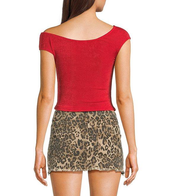 GB Knit Asymmetric Cap Sleeve Top Product Image