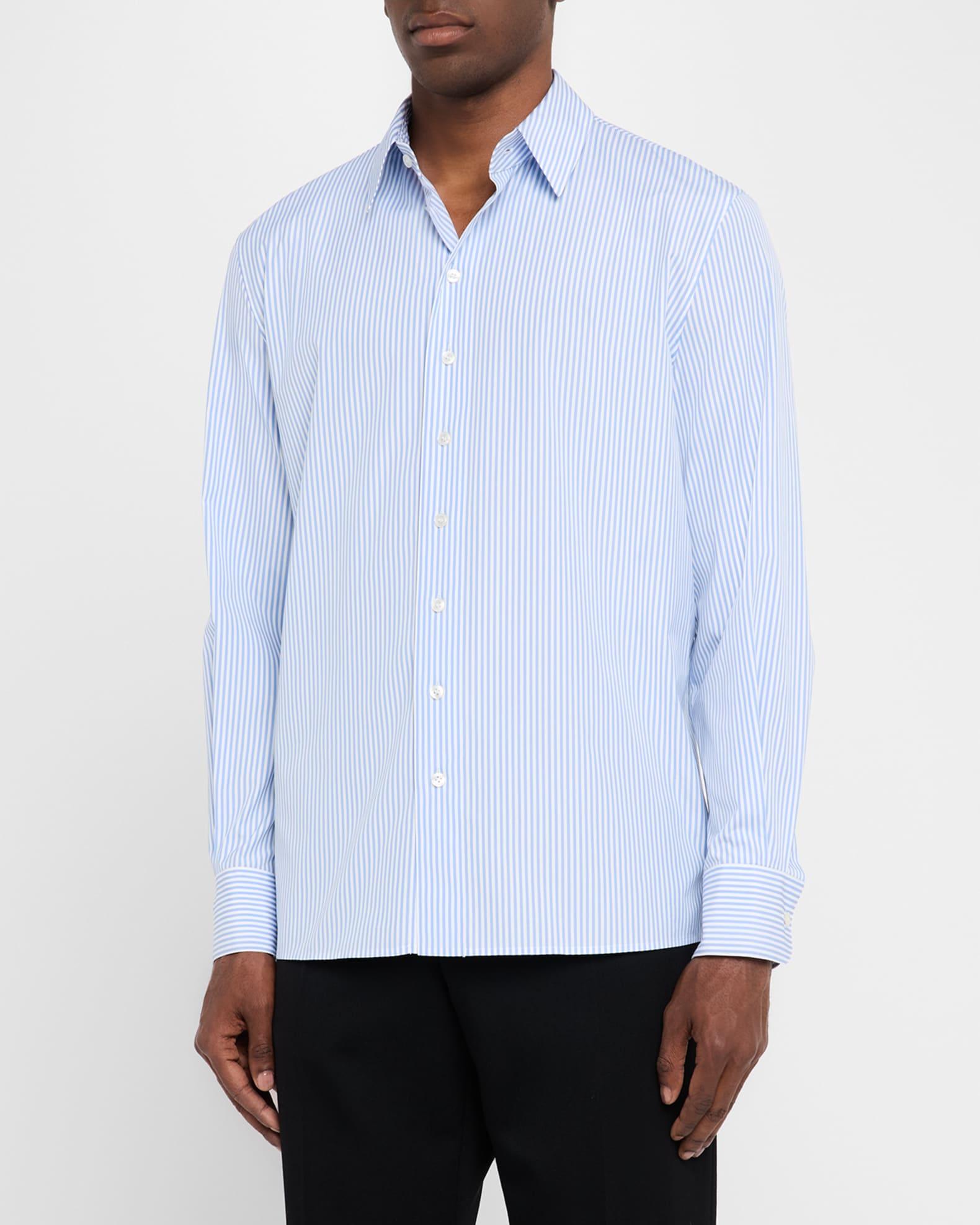 Men's Relaxed-Fit Cotton Stripe Sport Shirt Product Image