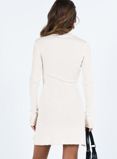 Mella Knit Mini Dress Cream Product Image