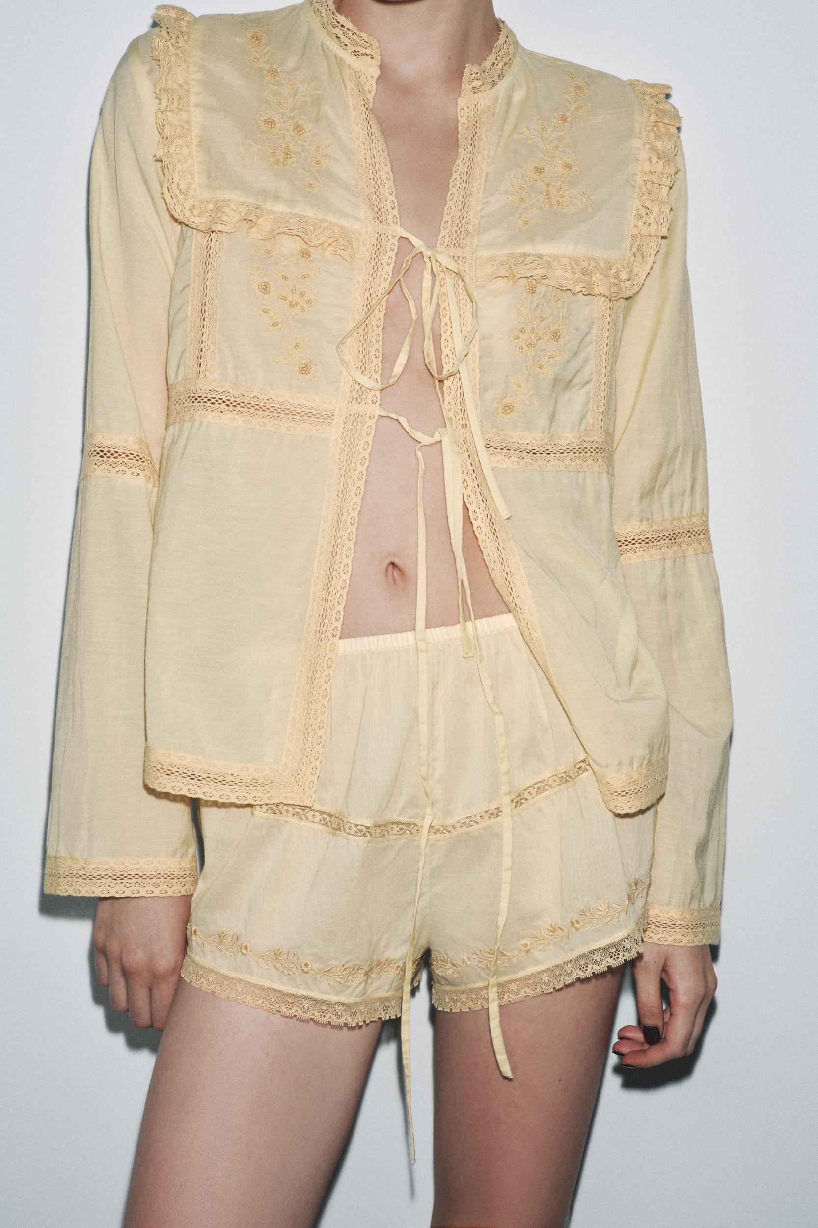 LIMITED EDITION FLORAL EMBROIDERY AND LACE SHORTS Product Image