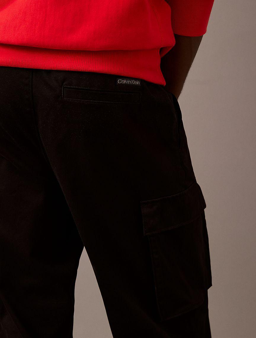 Cotton Blend Straight Fit Cargo Pants Product Image