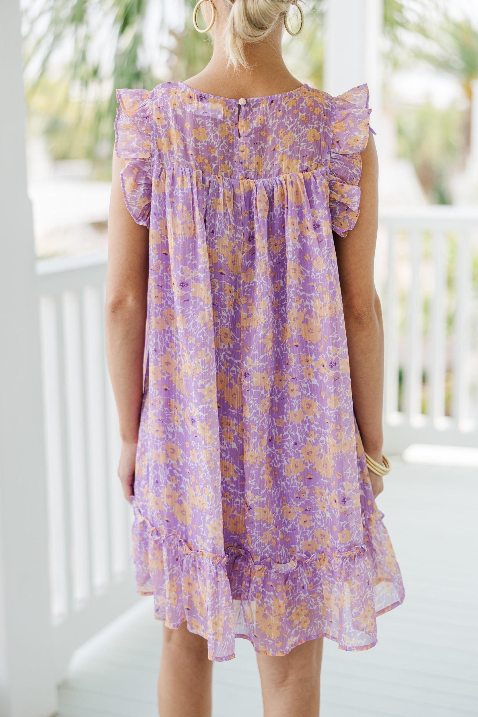 Lovely New Days Lavender Purple Ditsy Floral Dress Female Product Image