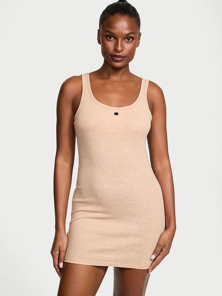 100% Cotton Rib Tank Slip Dress Product Image