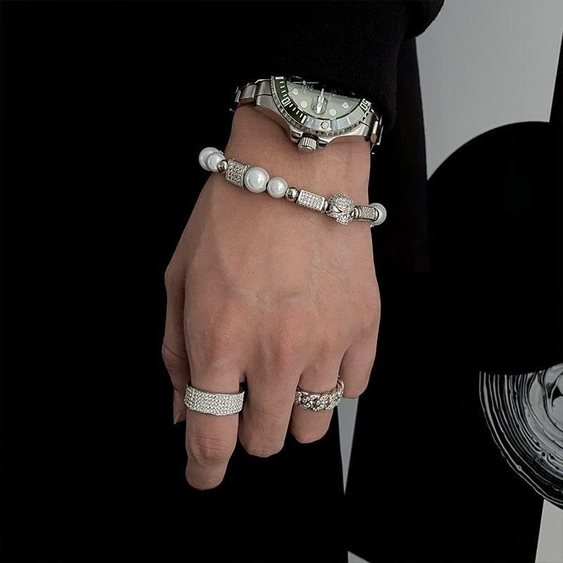 SKULL PEARL BRACELET Product Image