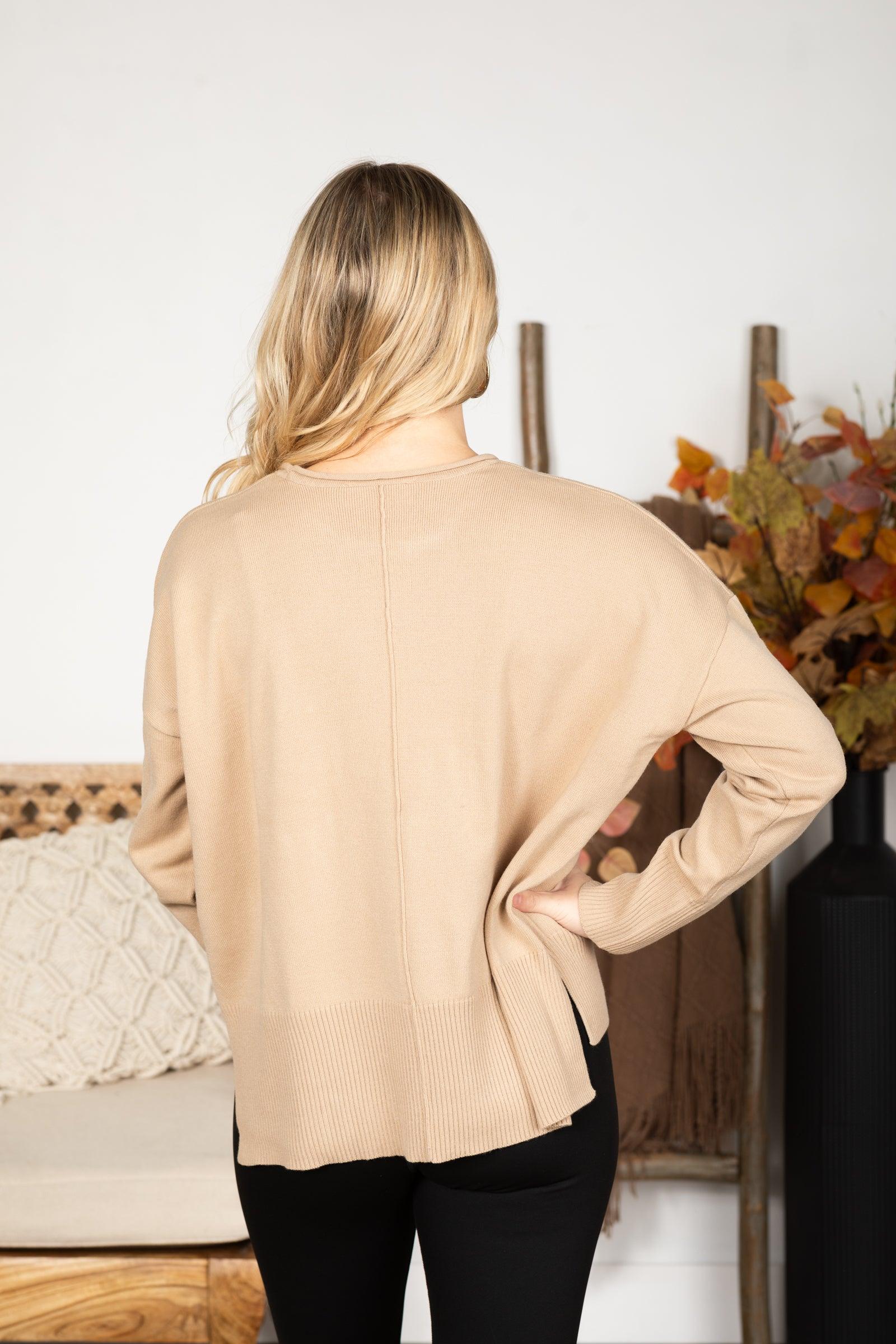 Drop Shoulder Pullover Sweater Product Image