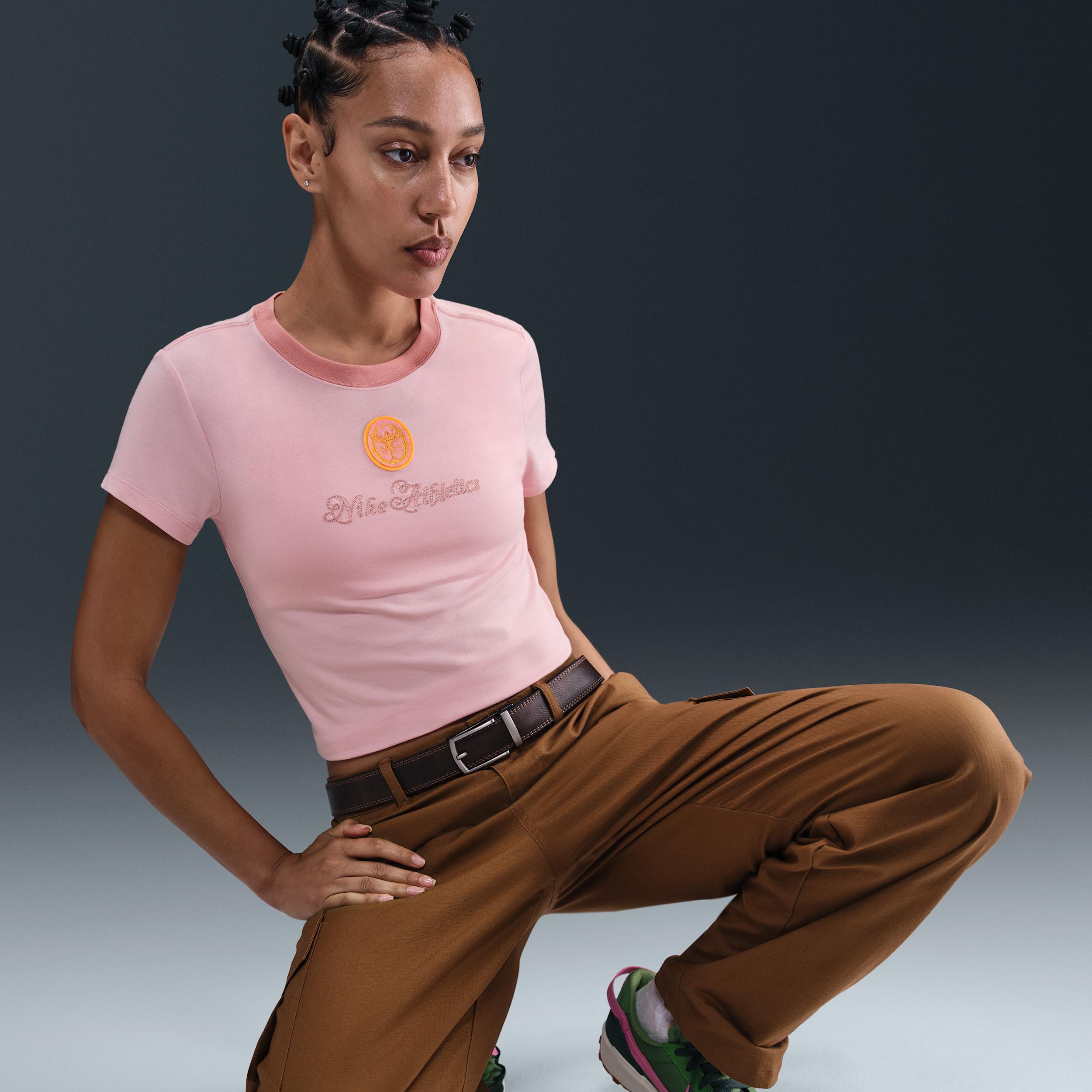 Womens Nike Sportswear Chill Knit Slim Cropped Graphic T-Shirt | IH7802-607 Product Image