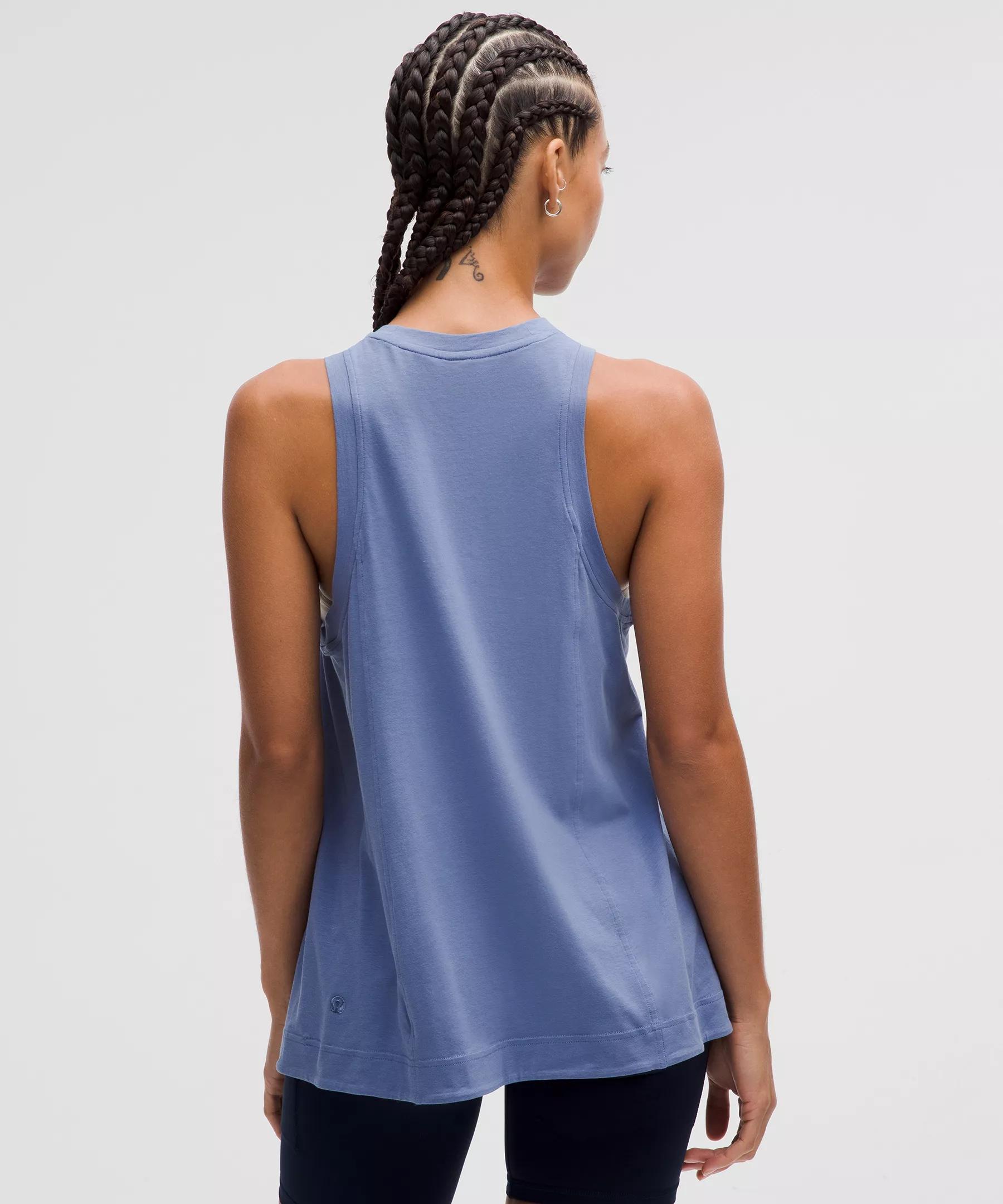 Long Cotton Crewneck Tank Top Product Image