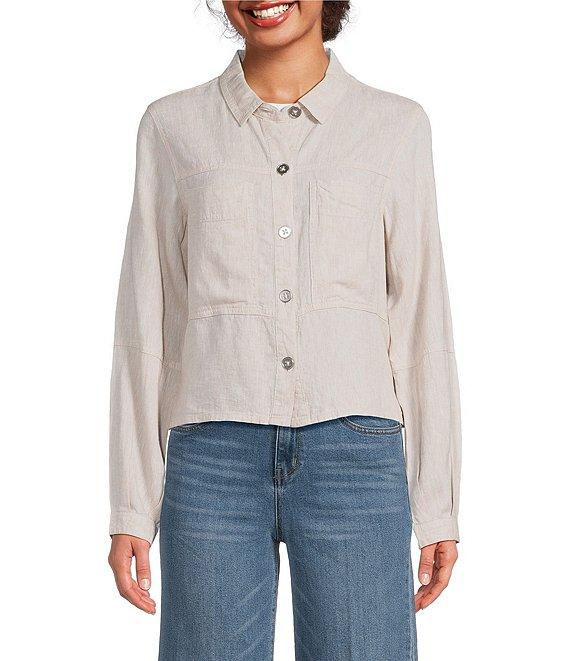 NIC + ZOE Rumba Linen Point Collar Long Sleeve Jacket Product Image
