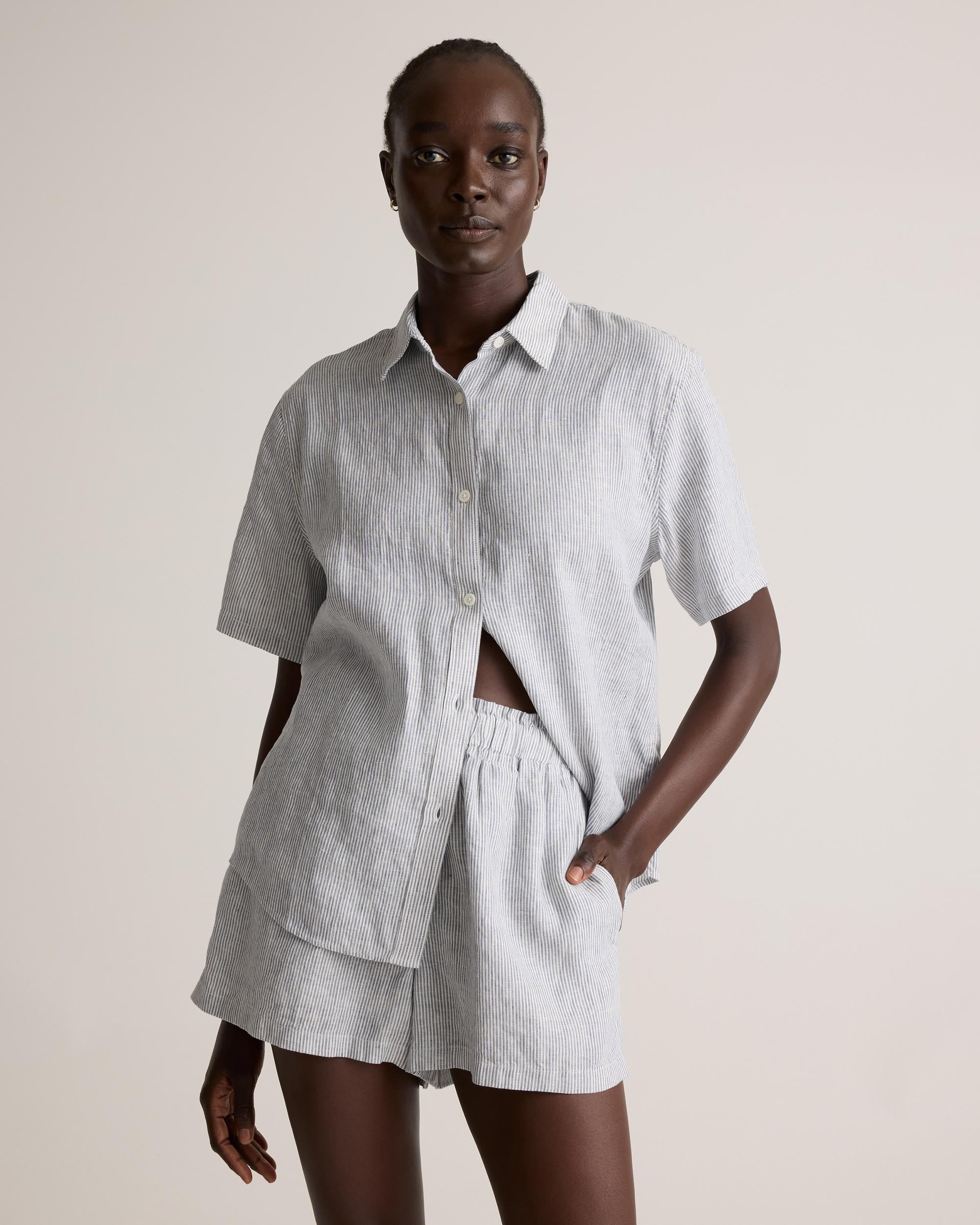 Quince | Women's 100% European Linen Shorts Pajama Set Product Image