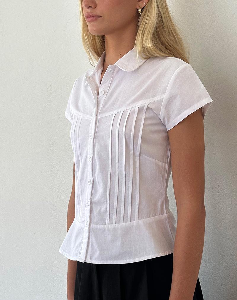 Wilmot Blouse in White Poplin Female Product Image