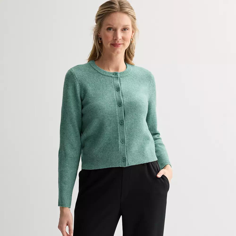 Women's Nine West Button Front Crewneck Sweater,  Product Image