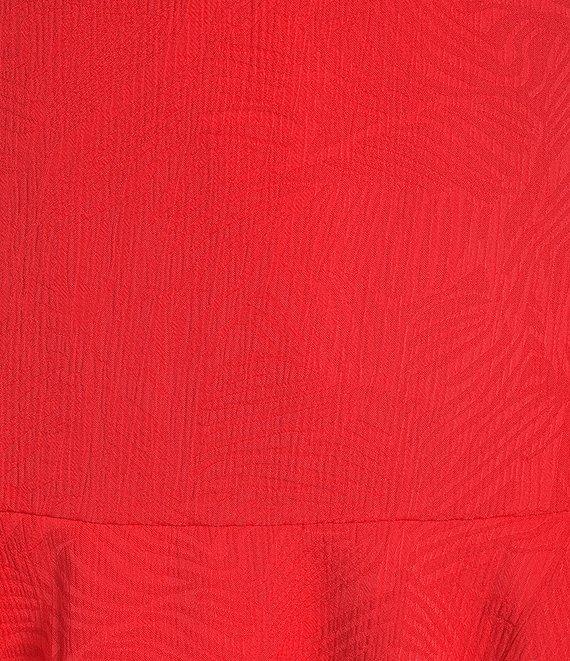 Gianni Bini x Shea Leigh Mills Julia Jacquard Square Neck Sleeveless Tie Strap Mini Ruffle A-Line Dress Product Image