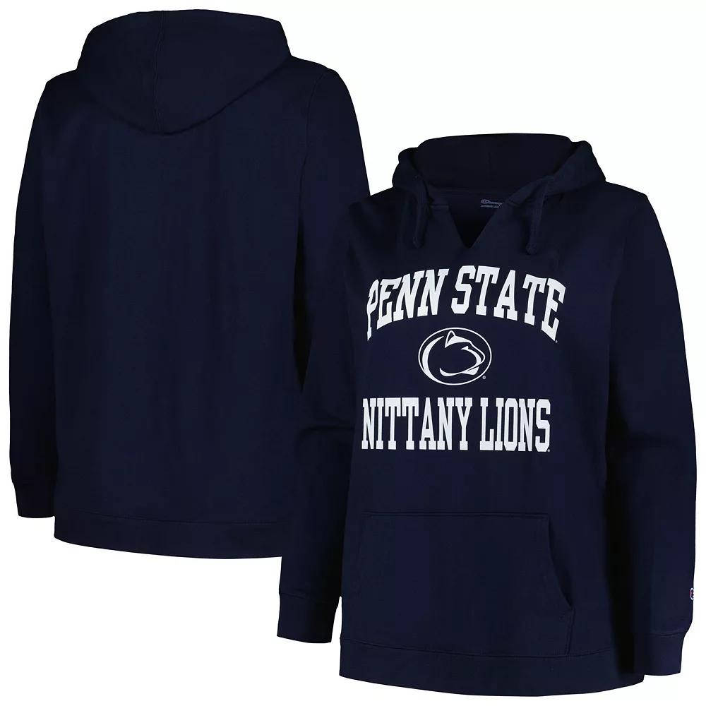 Women's Champion Navy Penn State Nittany Lions Plus Size Heart & Soul Notch Neck Pullover, Size: 1XL, Blue Product Image