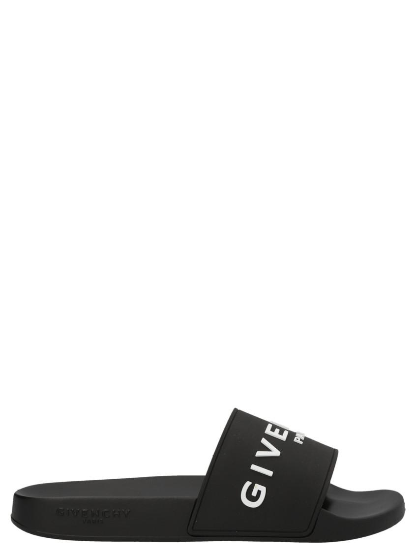 Black Logo-Print Pool Slides Product Image
