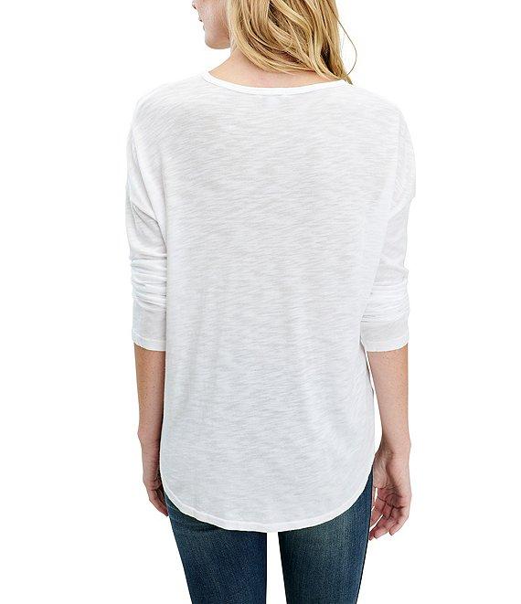 Splendid Zander Slub Knit Long Sleeve Crew Neck Tee Shirt Product Image