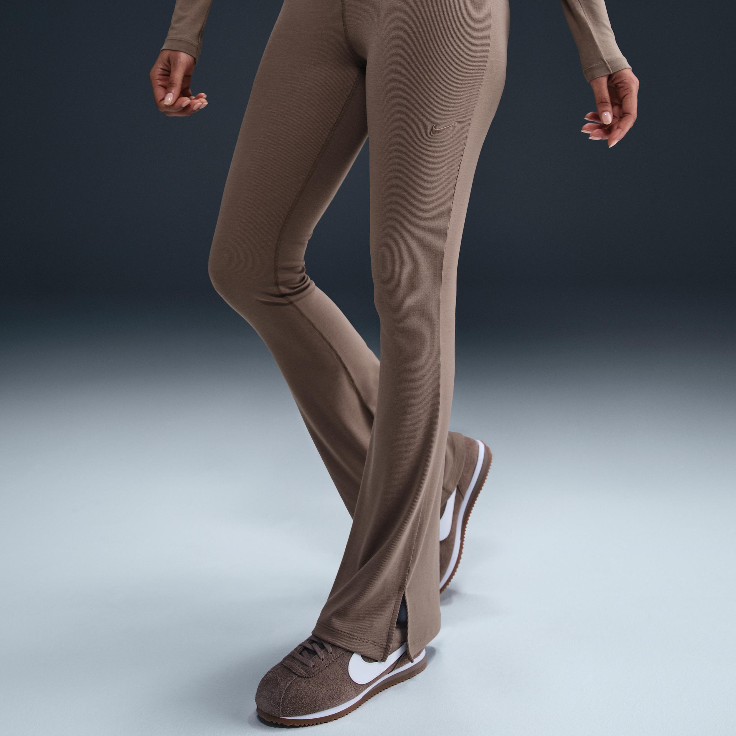 Women's Nike Sportswear Chill Knit Tight Mini-Rib Flared Leggings Product Image