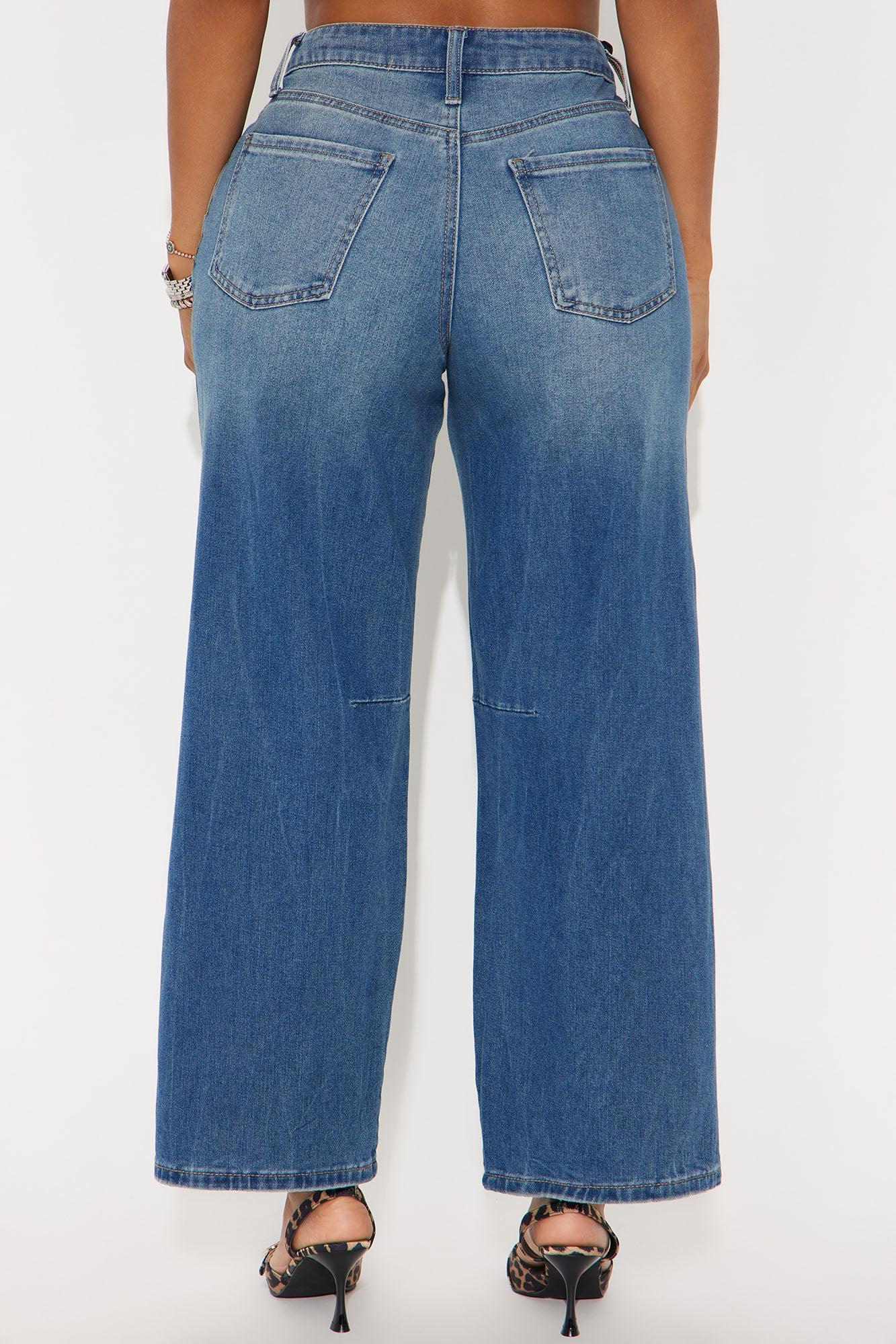 Run It Up Wide Leg Jeans - Dark Wash Female Product Image