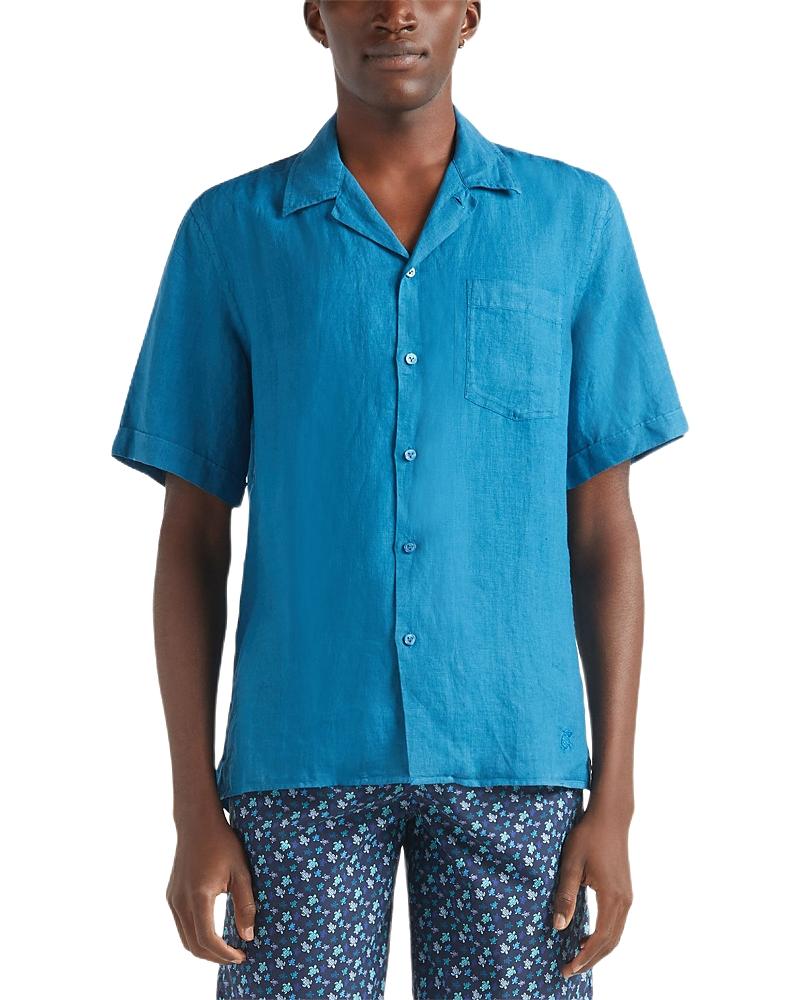 Vilebrequin Men's Linen Solid Bowling Shirt Product Image